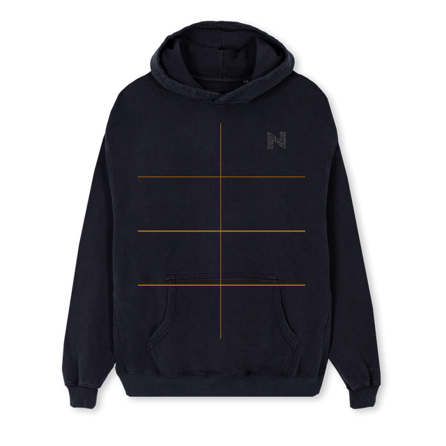 NERDYNOOBYBLACK Vintage Black Regular Hoodie.