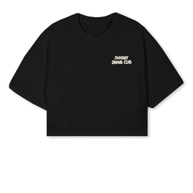 SSCCROPPED_B Black Cropped Oversized Tee