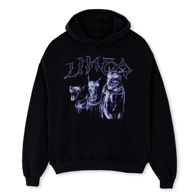 NOWARNING Black Oversized Hoodie.