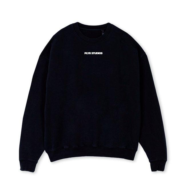 MICHEL_BC Black Oversized Crewneck Sweater