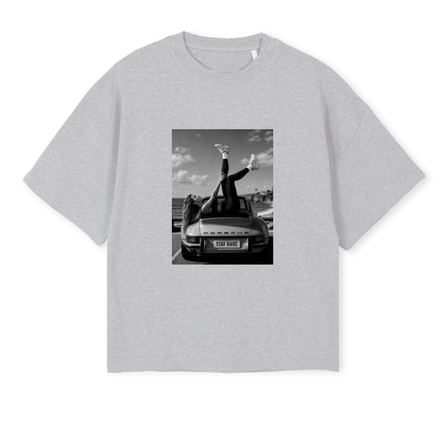 STAYRARE_LG Light Grey Marl Oversized Boxy Tee.