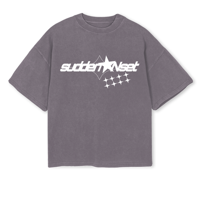 SEGUNDOD Pigment Grey Oversized Boxy Tee.