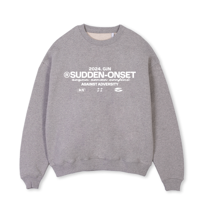 FOCACH Grey Marl Oversized Crewneck Sweater.
