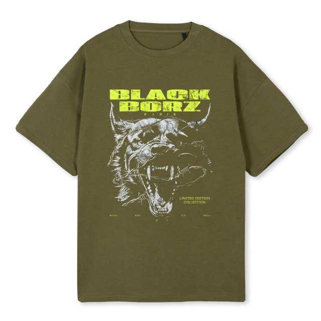 BLACKBORZ Kaki Oversized Tee.
