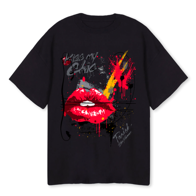 KMCBLKOVZ Black Oversized Tee.