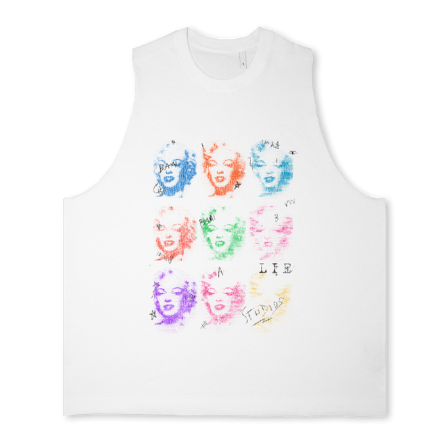MULTY HEAD Bright white Oversized Vest.