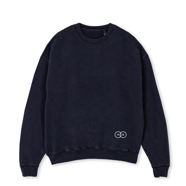 CREWGREYHS Vintage Black Oversized Crewneck Sweater.