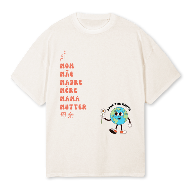 STE MAMA Vintage White Oversized Tee.