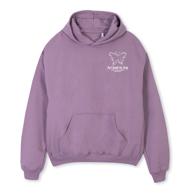 AGAACOSMICBUTTERFLY_P Purple Oversized Hoodie.
