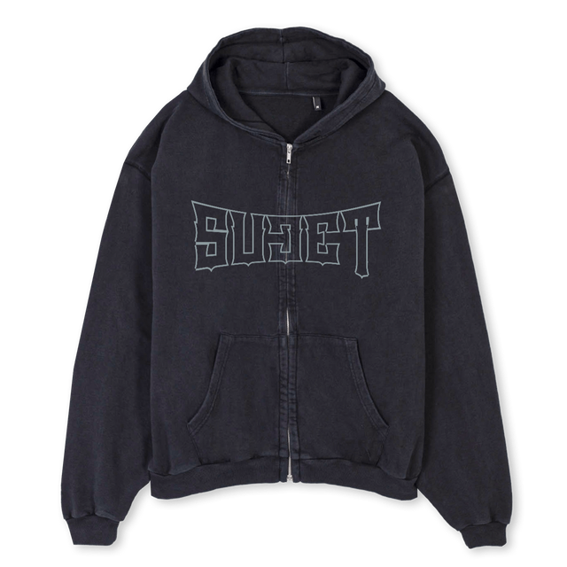 MHAP Vintage Black Oversized Zipped Hoodie.