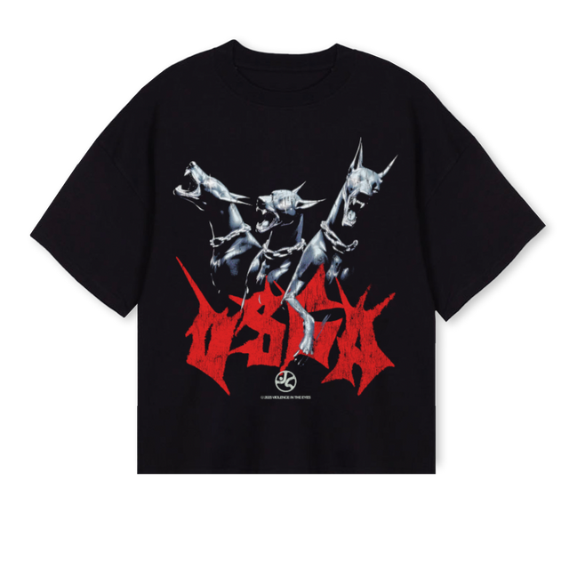 DOGDAYZ_FRONT ONLY Black Oversized Boxy Tee