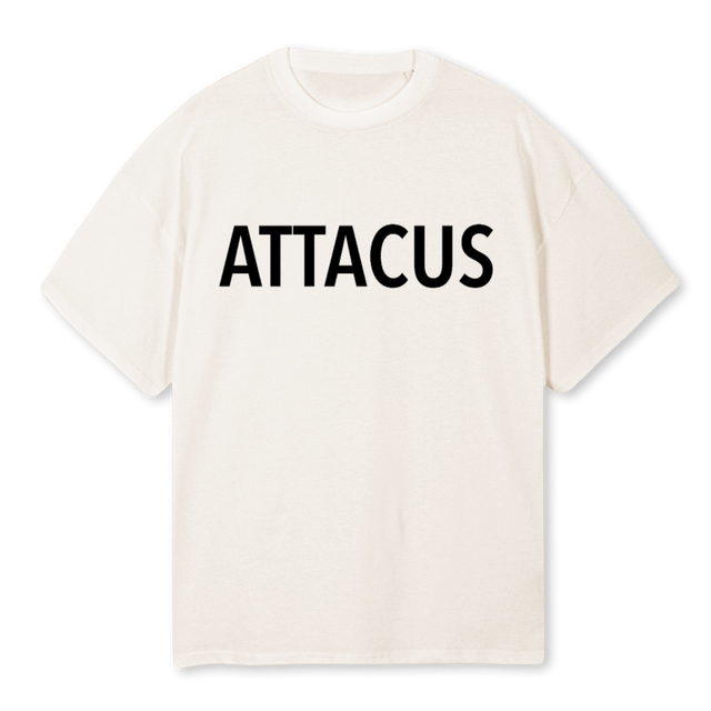 ATTACUSOVERSIZED Vintage White Oversized Tee.