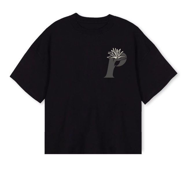 LOVEPARTY Black Oversized Boxy Tee.