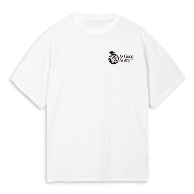 AGAAAPLE2_WH White Oversized Tee