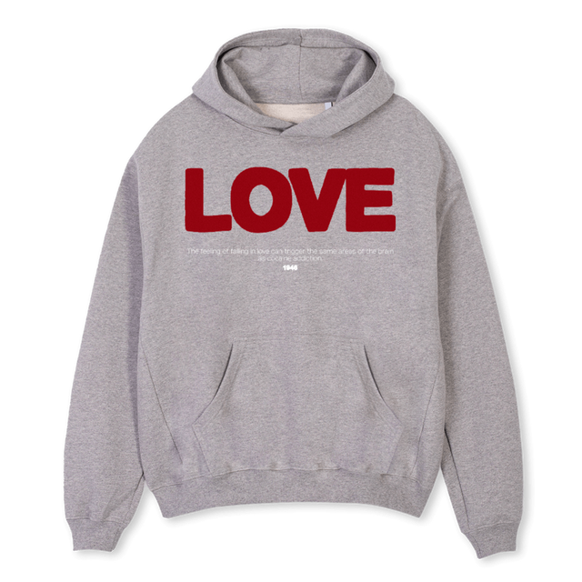 LOVE Grey Marl Oversized Hoodie.