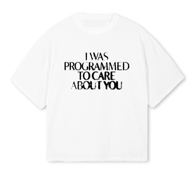 PROGRAMMED White Oversized Boxy Tee.