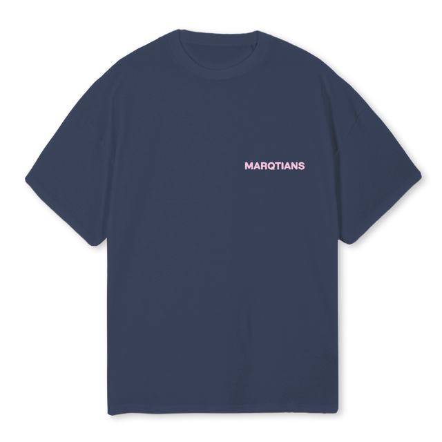 MQPINK_N Navy Blue Oversized Tee.