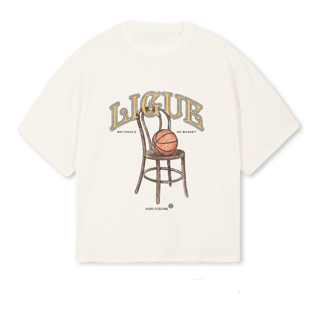 COLOUR_LIGUE LNB Vintage White Oversized Boxy Tee.