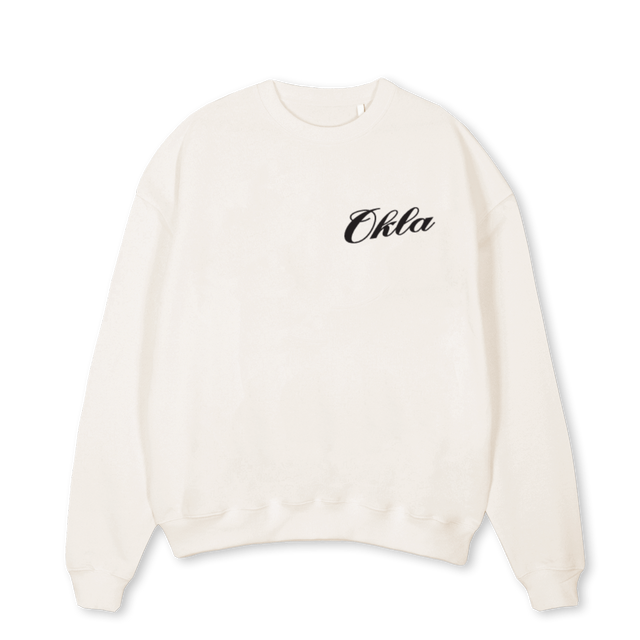 CANDLE BACK Vintage White Oversized Crewneck Sweater.