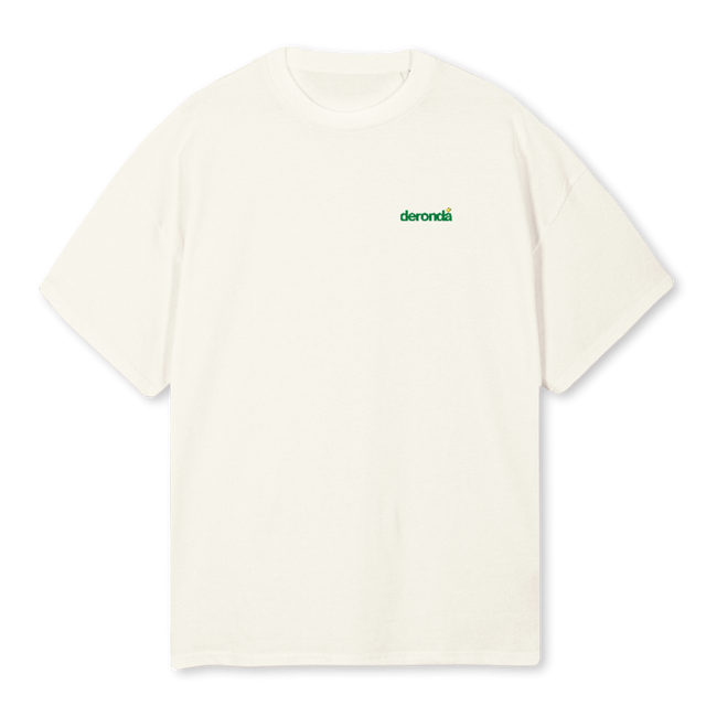 DERONDAGRAPHICONE Cream Oversized Tee.