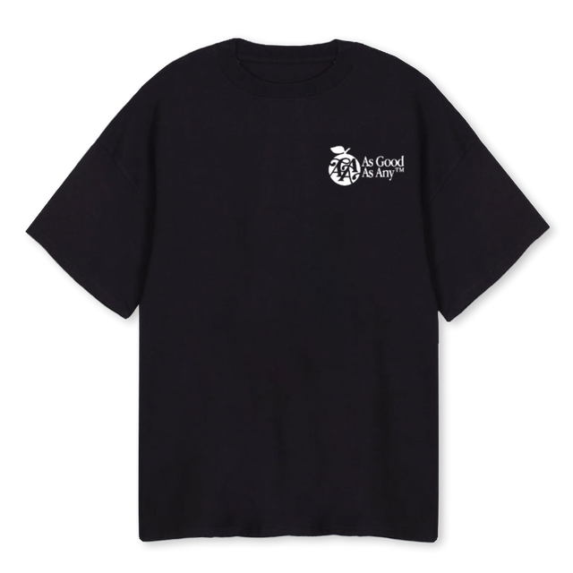 AGAAAPLE2_B Black Oversized Tee