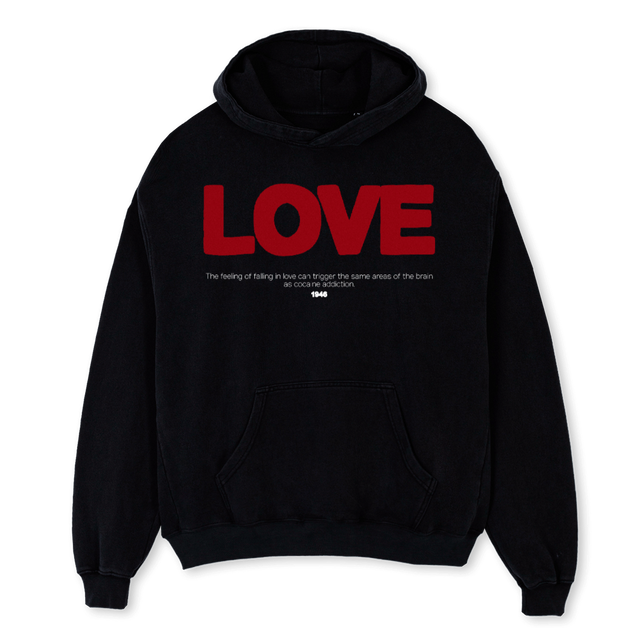 LOVE Black Oversized Hoodie.