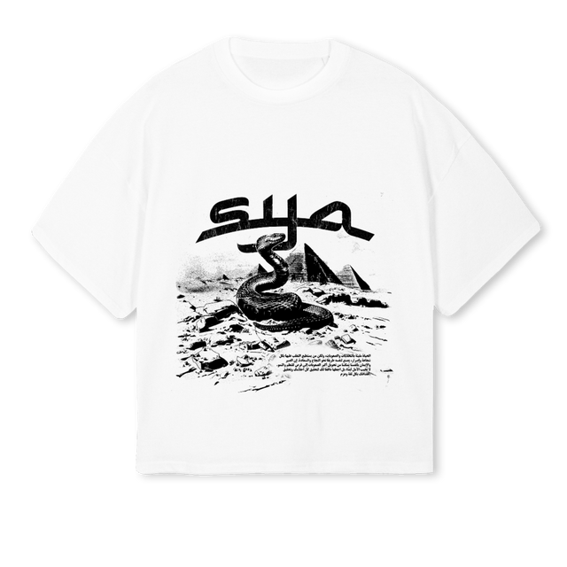 SYABLANCNOIR White Oversized Boxy Tee.