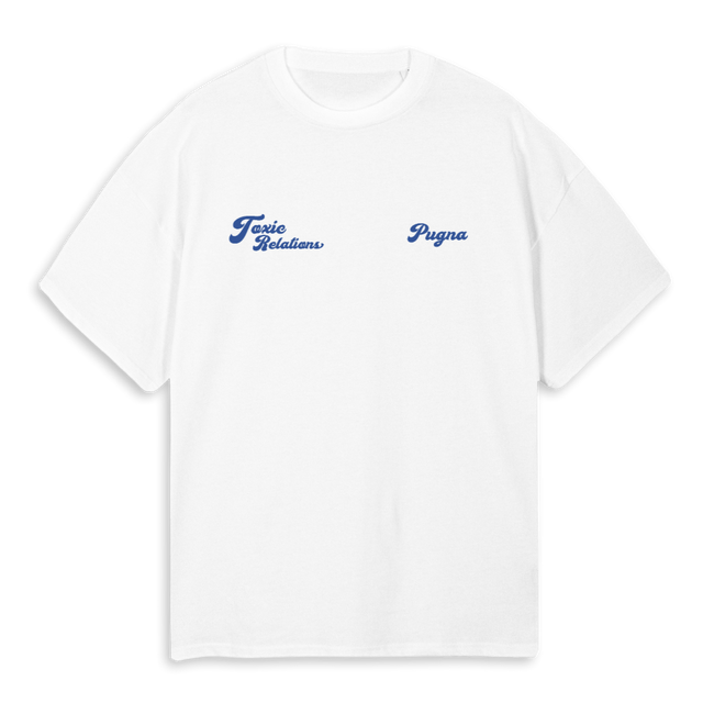 GREEN TR BLUE White Oversized Tee.