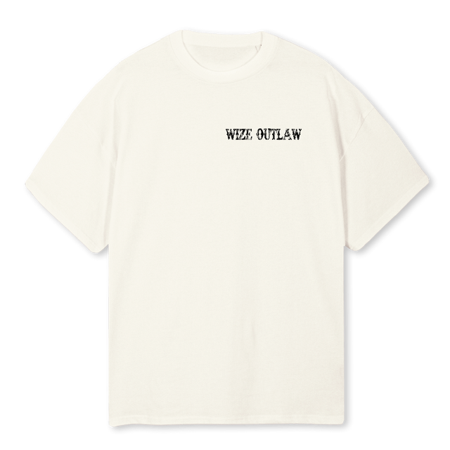 VINTAGE WIZE OUTLAW Cream Oversized Tee.