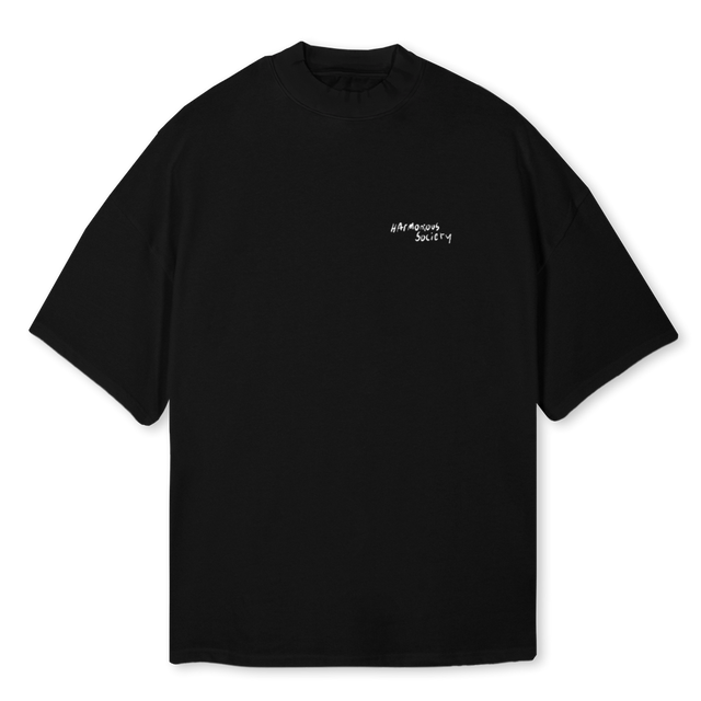WHITEMOCKCACTUSFRONT Black Oversized Mock Neck Tee.