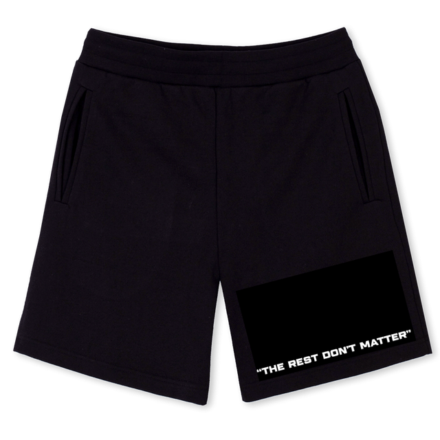 REST DONT MATTER W Black Sweatshorts.