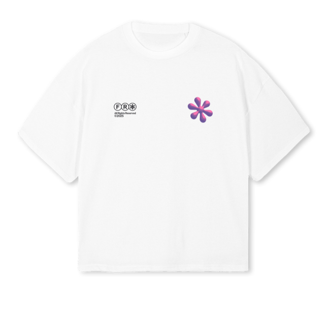 FR GRADIENT PP White Oversized Boxy Tee.