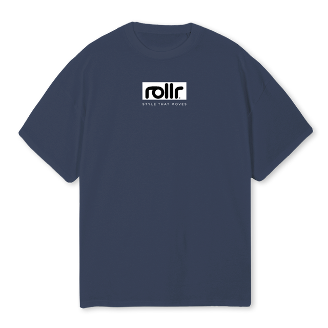 ROLLRTEE Navy Blue Oversized Tee.