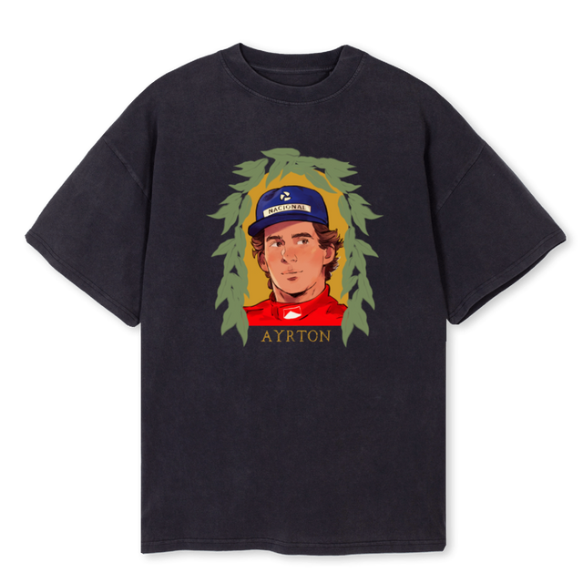 AYRTONTEEVB Vintage Black Oversized Tee.