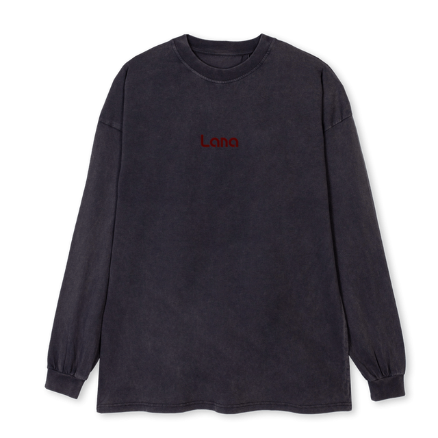 LANALOGOLONGSLEEVE_VB Vintage Black Oversized LS Tee