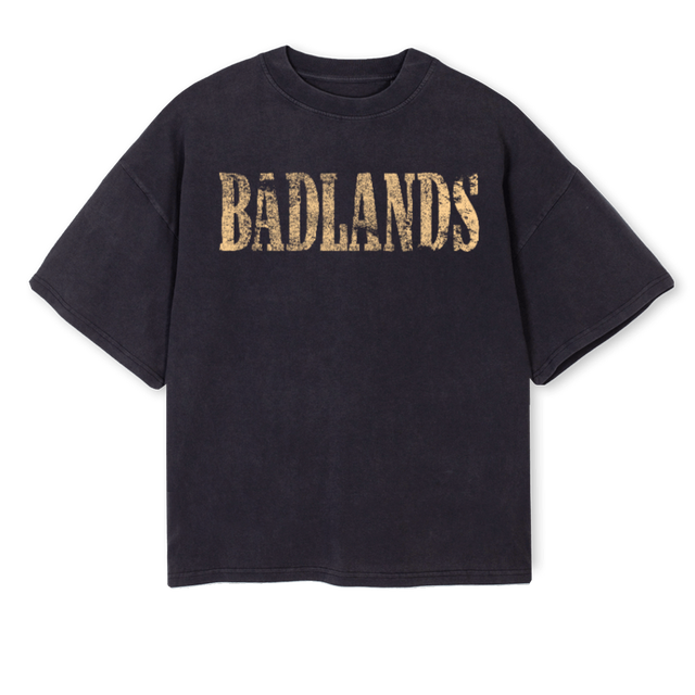 BURNING LOV Vintage Black Oversized Boxy Tee.