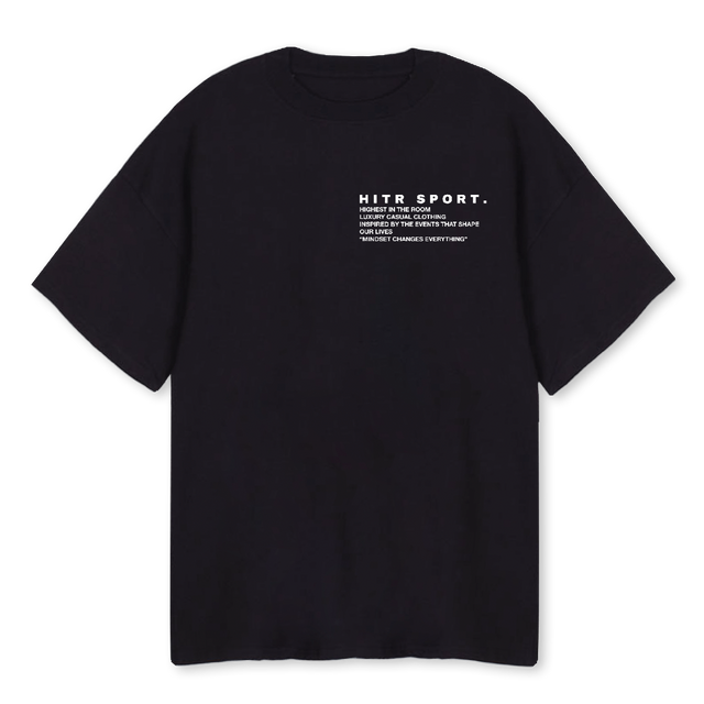 HITR WORDING T SHIRT Black Oversized Tee.