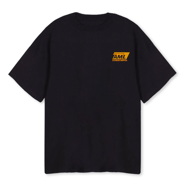 EXPRESSSERVICE_BOS Black Oversized Tee.
