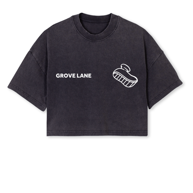 GLRC CROPP TE Vintage Black Cropped Oversized Tee.