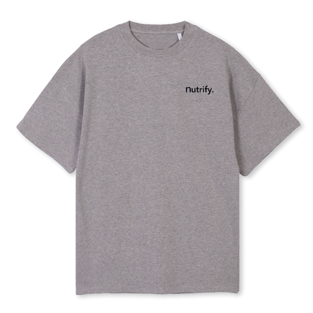 NUTRIFY OVERSIZED Grey Marl Oversized Tee.