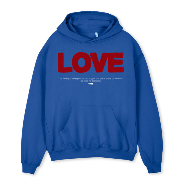 LOVE Cobalt Blue Oversized Hoodie.