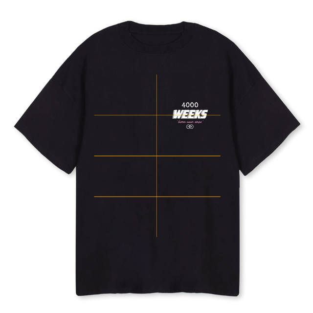 FOUR WEEKSVBLACK Black Oversized Tee.