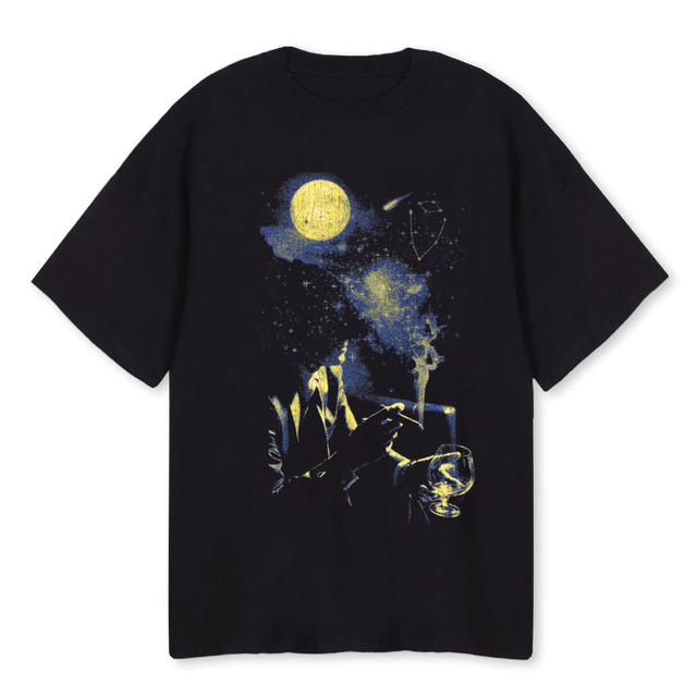 ENLIGHTMENT BLK Black Oversized Tee.