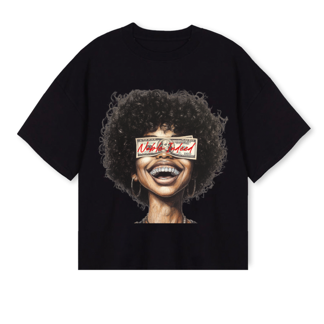 MONEYDOES_B Vintage Black Oversized Boxy Tee