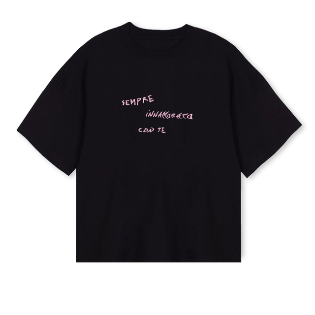 CONTECORSO_B Black Oversized Boxy Tee