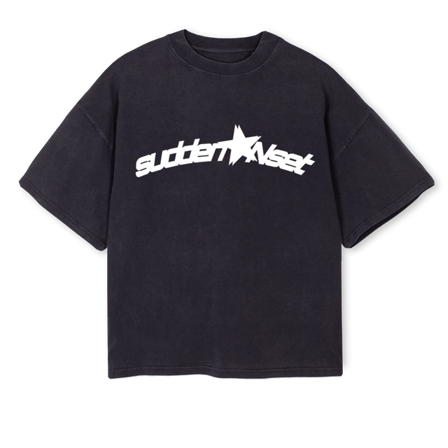 PRIMERD Vintage Black Oversized Boxy Tee.