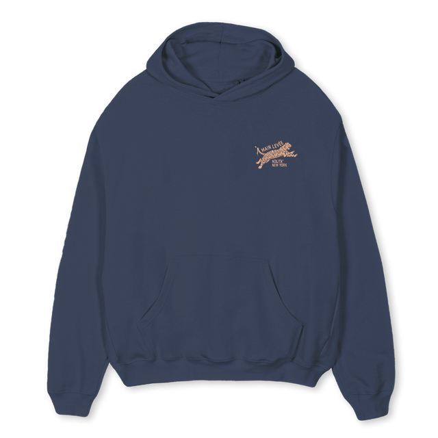 AMLCHINATOWNTIGER Navy Blue Oversized Hoodie.