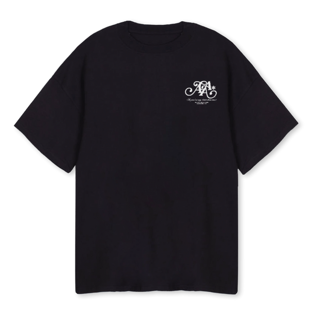 AGAAAPLE3 Black Oversized Tee