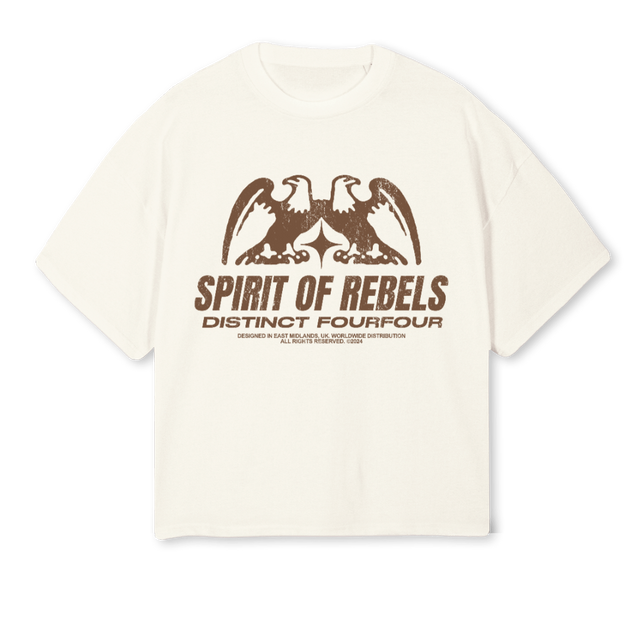 REBELS Cream Oversized Boxy Tee.