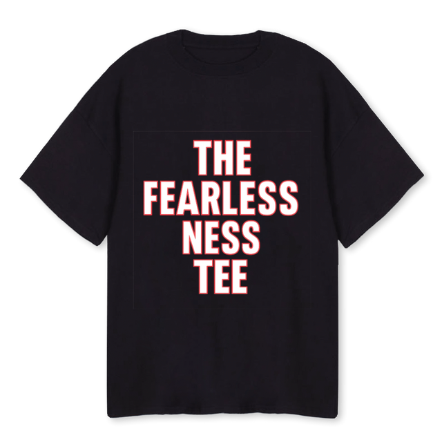 FEARLESSNESSTEEOSXS Black Oversized Tee.